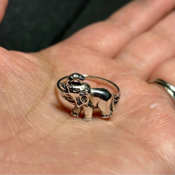 Sterling Silver 925 Elephant Statement Women’s Ring Size 9.5 - Picture 6 of 10